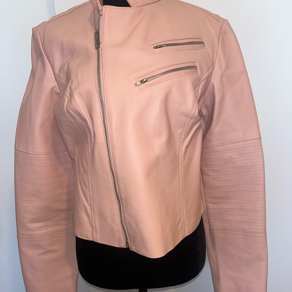 Women's Pink Leather Jacket